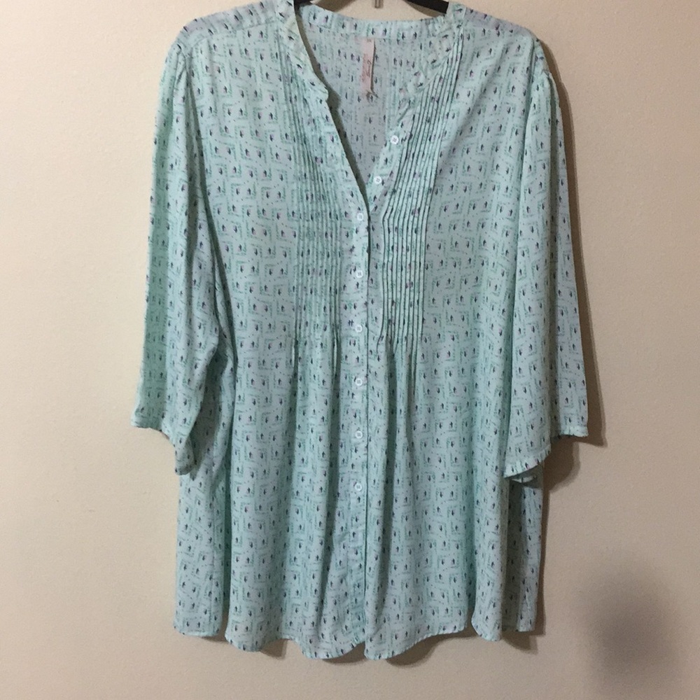 Melissa McCarthy Pin Tuck Blouse